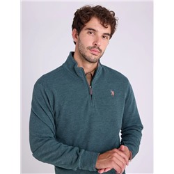 1/4 ZIP MOCK NECK FLATBACK PULLOVER