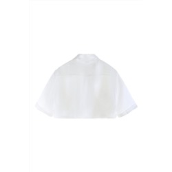Camisa corta de lino Blanco