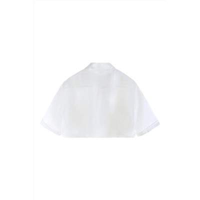 Camisa corta de lino Blanco