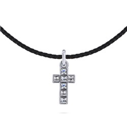 Колье-чокер Квадро (кристаллы SW белые; покрытие родий) 38-45см, Есть комплект