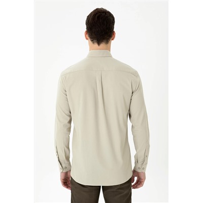 Erkek Taş Uzun Kollu Gömlek