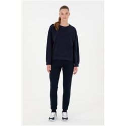 Kadın Lacivert Bisiklet Yaka Sweatshirt