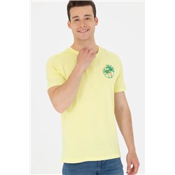 Erkek Açık Sarı Bisiklet Yaka Tişört