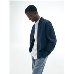 Bomberjacke aus hohem Leinenanteil