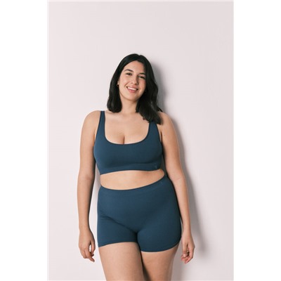 Top liso sin costuras azul