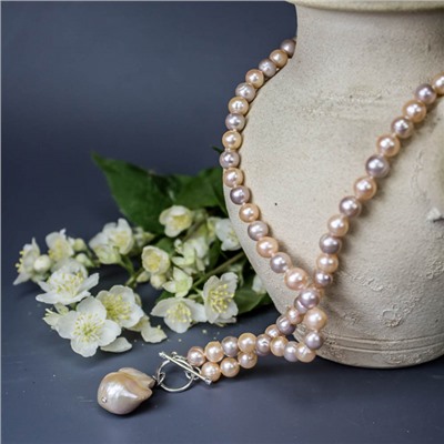 Бусы серебро 01417S9D7.5.50