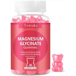 Magnesium Glycinate Gummies 500mg, Sugar-Free for Adults & Kids, Magnesium Gummies for Sleep, Stress & Muscle Relief, Supports Bone & Nerve Health, Vegan, Pectin-Based, 60 Count, Blueberry Flavor