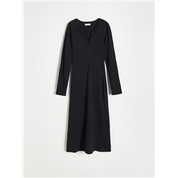 Strickkleid mit Gestreifter Struktur