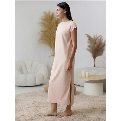 Длинное прямое платье с разрезами из 100% хлопка