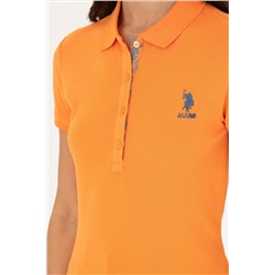 Kadın Turuncu Basic Polo Yaka Tişört