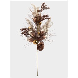 Ветка декоративная, 75 см, пенопласт, Золотые шары, Interior natural