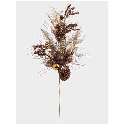 Ветка декоративная, 75 см, пенопласт, Золотые шары, Interior natural