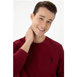 Erkek Bordo Bisiklet Yaka Sweatshirt