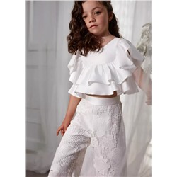 Укороченные кружевные штаны для девочек