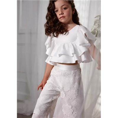 Укороченные кружевные штаны для девочек