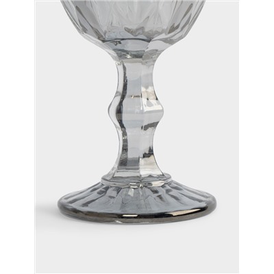 Бокал-кубок для вина, 300 мл, стекло, серый, Diamond color