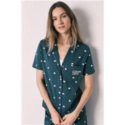 Pijama camisero Hello Kitty algodón manga corta