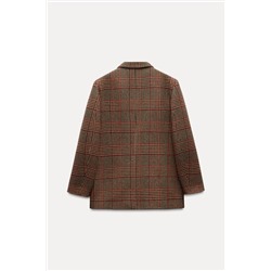 ZW COLLECTION CHECK WOOL BLEND BLAZER