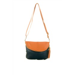 Bandolera de piel Camel y azul marino - Firenze Artegiani