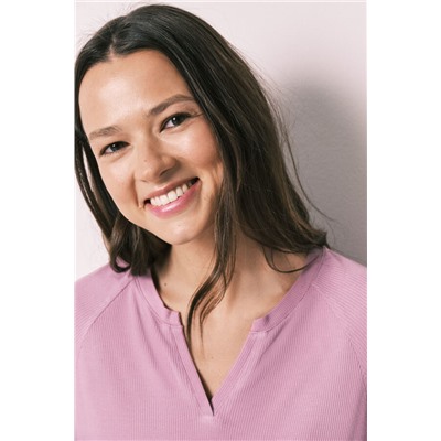 Pijama Capri textura waffle rosa