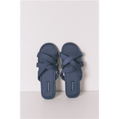 Zapatillas casa satén tiras cruzadas