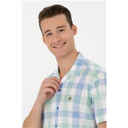 Erkek Saks Kısa Kollu Gömlek