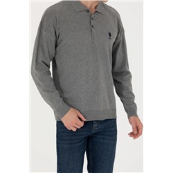 Erkek Gri Melanj Basic Kazak