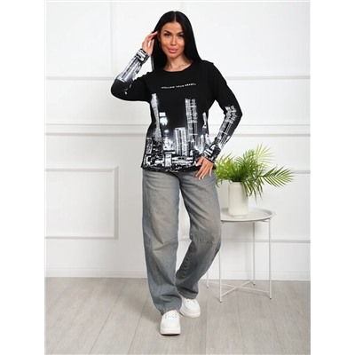 Лонгслив с рисунком Город Арт. 1097