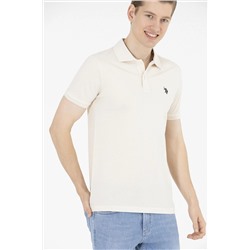 Erkek Krem Basic Polo Yaka Tişört