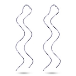 Серьги Паутина (покрытие родий), Есть комплект