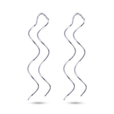 Серьги Паутина (покрытие родий), Есть комплект