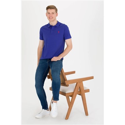 Erkek Mavi Basic Polo Yaka Tişört