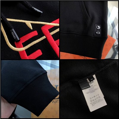 Толстовка худи с объемной вышивкой Fend*i 👀   Унисекс модель