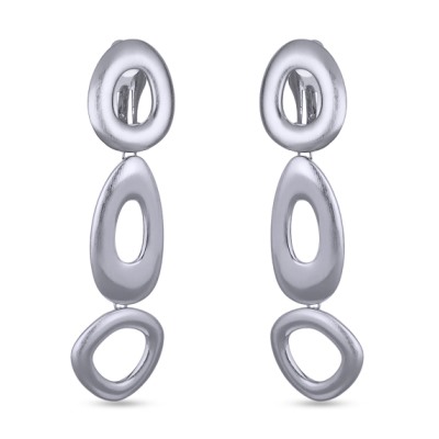 Серьги-клипсы Геометрия (покрытие матовый родий)