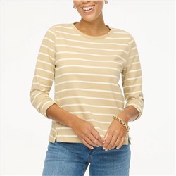 Striped long-sleeve side-button top
