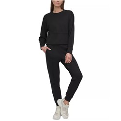 DKNY Sport Women's Zip-Cuff High-Rise Cotton Joggers