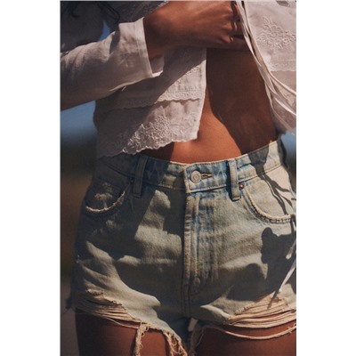 SHORTS DENIM TRF TIRO ALTO ROTOS