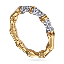 Кольцо Бамбук (кристаллы белые; покрытие золото, родий), Есть комплект