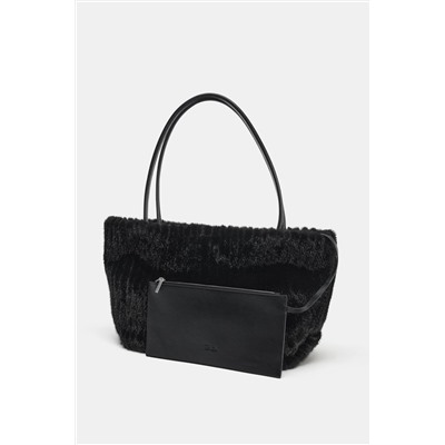 FAUX FUR TOTE BAG