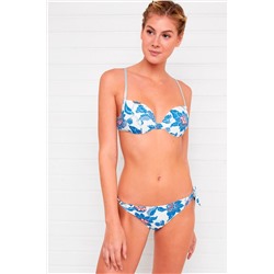 Braguita de biquini estilo brasileña Daisy Blanco y azul