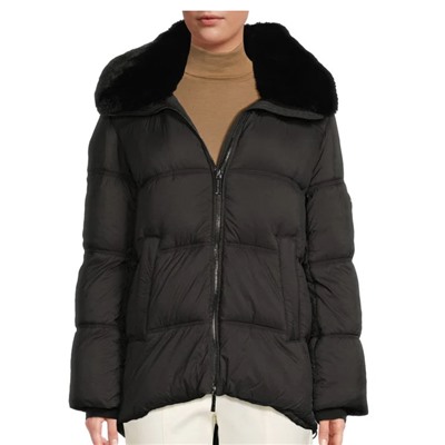 Michael Kors Faux Fur-Collar Quilted Puffer Jacket