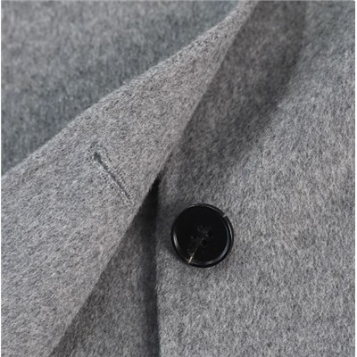 Двубортное шерстяное пальто средней длины АЙСИК*Л