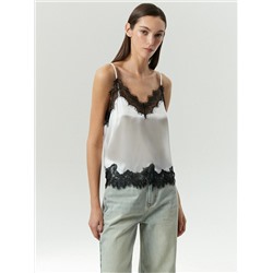 Топ из шёлка и кружева, B3050/perle