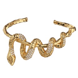 Браслет Змея (кристаллы SW белые; покрытие золото), Есть комплект