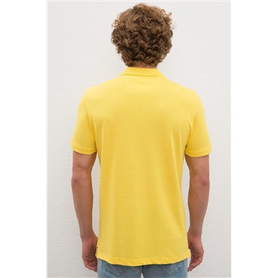 Erkek Safran Polo Yaka Basic T-Shirt