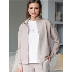 Бомбер среднего объема на молнии из петельчатого футера двухнитки с эластаном