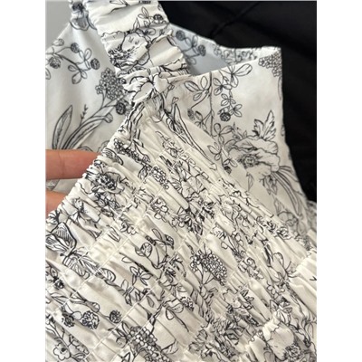 Милый сарафан из хлопка с высокой талией во французском стиле