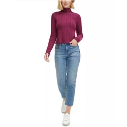 CALVIN KLEI*N - женский тёплый свитер с горлом, укороченый