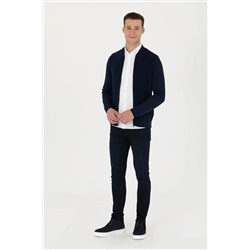 Erkek Lacivert Basic Triko Hırka