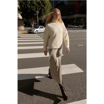 PLAIN KNIT HIGH NECK JUMPER